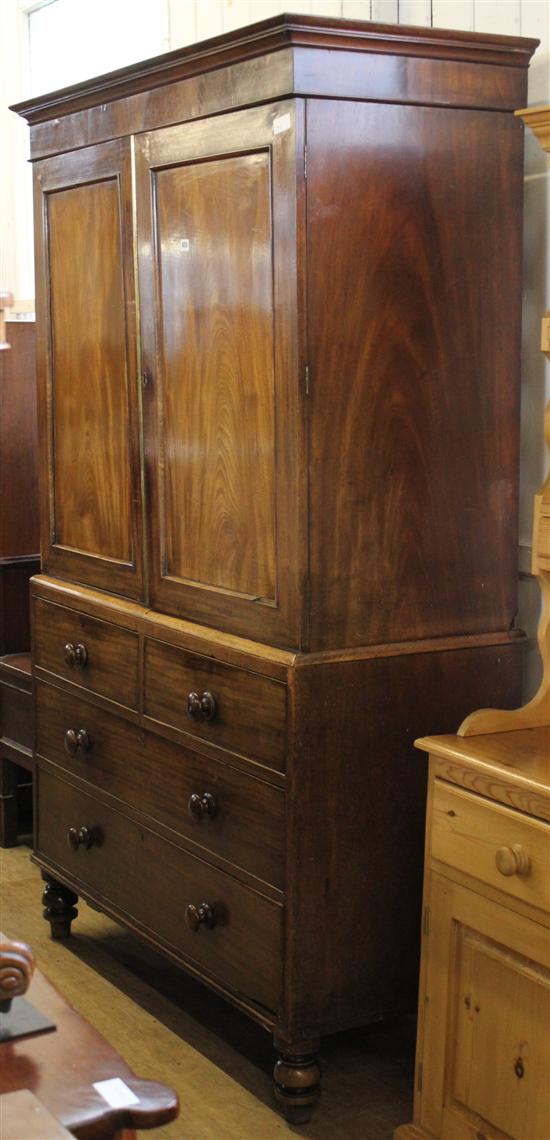 19th century mahogany linen press